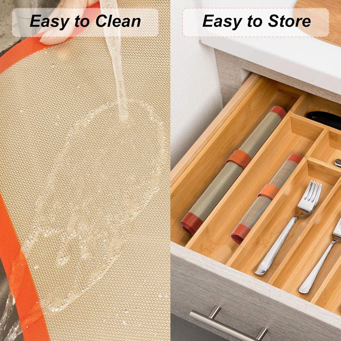 Quarter Sheet Silicone Baking Mat, 2 Pcs Non-Stick Silicone Baking Mats Cookie Sheet for 9X13 Baking Pan, Reusable Baking Sheet Liners Compatible with Nordic Ware Naturals Quarter Sheet